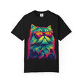 Cool Neon Cat T-Shirt — Colorful Sunglasses Kitten Graphic Tee