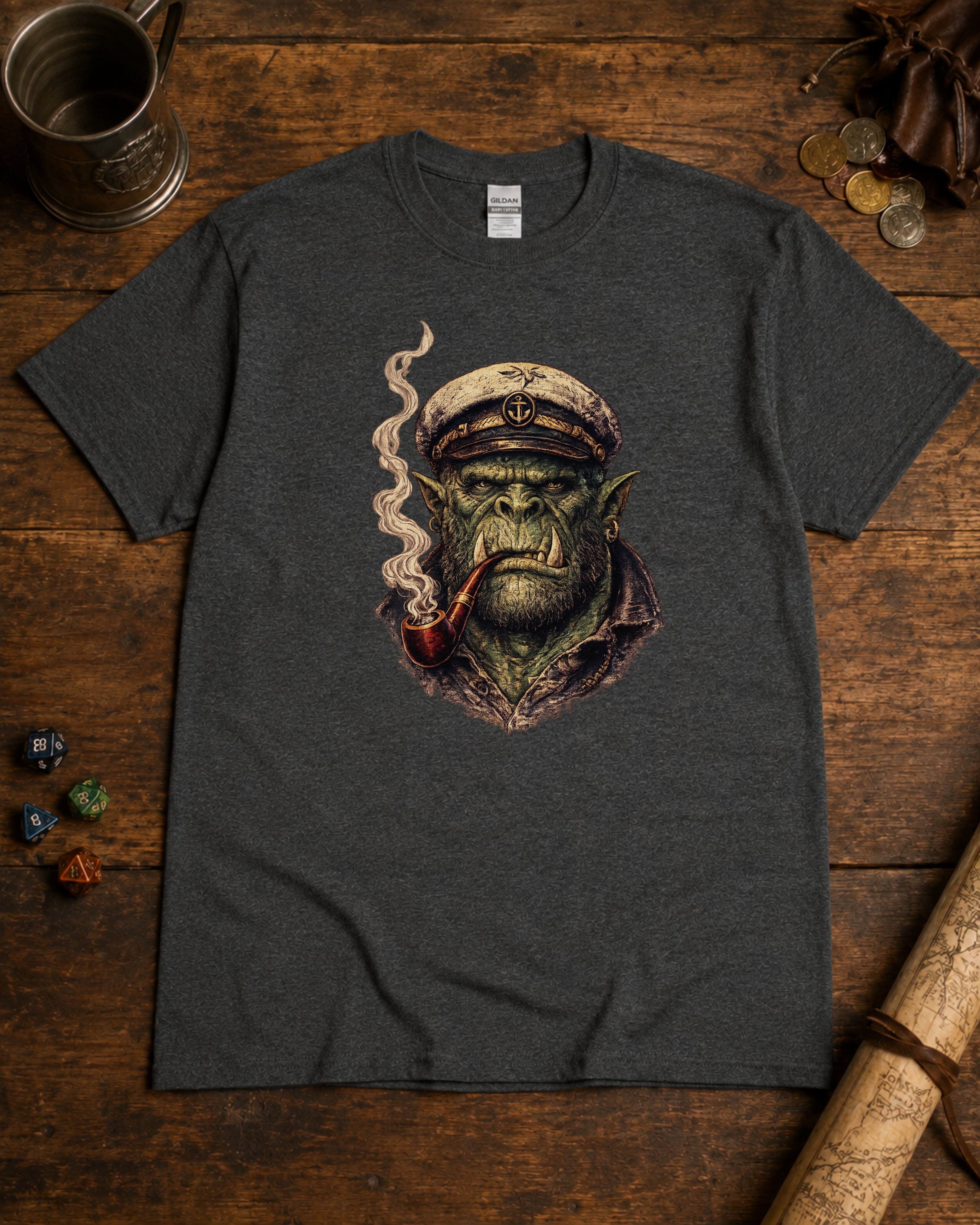 Orc Captain T-Shirt — Vintage Fantasy Graphic Tee